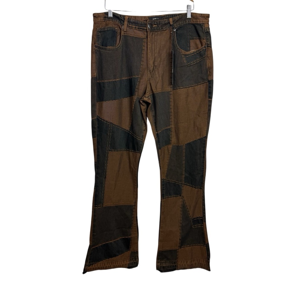 Fashion nova Verdugo Stacked Slim Flare Jeans - Brown/combo